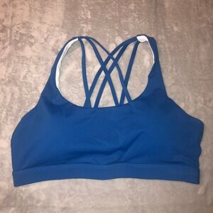 Running Girl Strappy Medium Impact Sports Bra Women's Size XL Royal Blue New